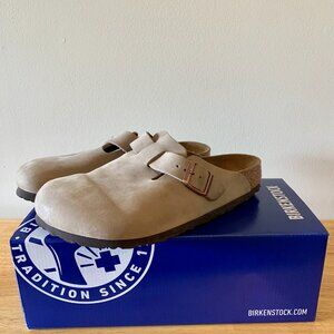 Birkenstock Boston Clogs Tobacco Brown Oiled Leather Shoe Size EU 38